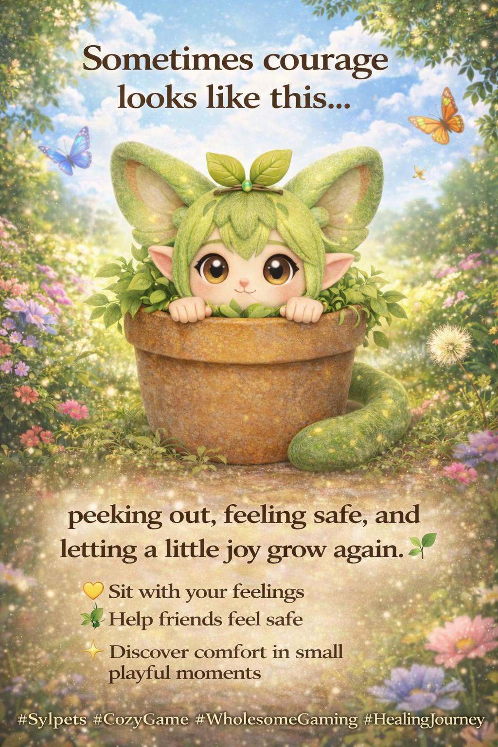 Sometimes courage looks like this...peeking out, feeling safe, and letting a little joy grow again.
